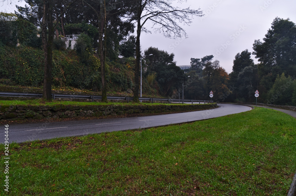 Road leading to Bom Jesus do Monte in Braga. Porto, Portugal