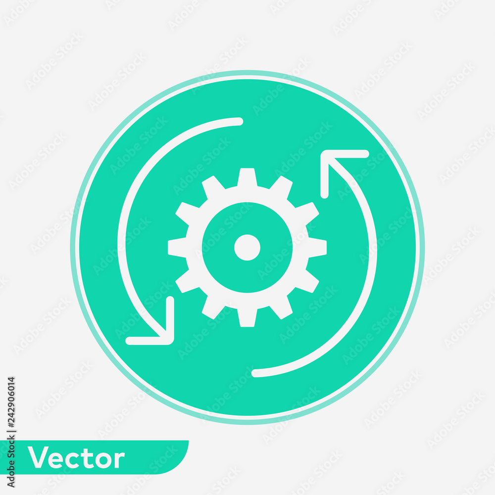 Rotating gear vector icon sign symbol Rotating gear vector icon sign symbol