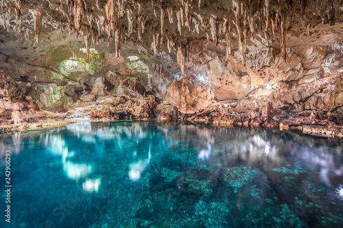 Magic Hinagdanan Cave lake in Panglao Island in Bohol  Philippines