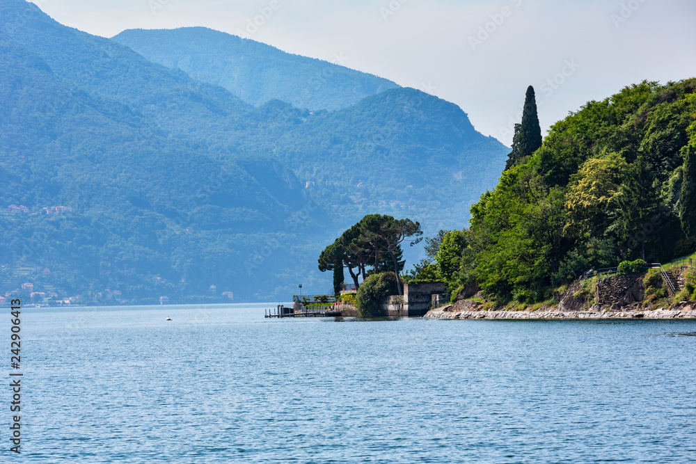 Lake Como shore from ship view