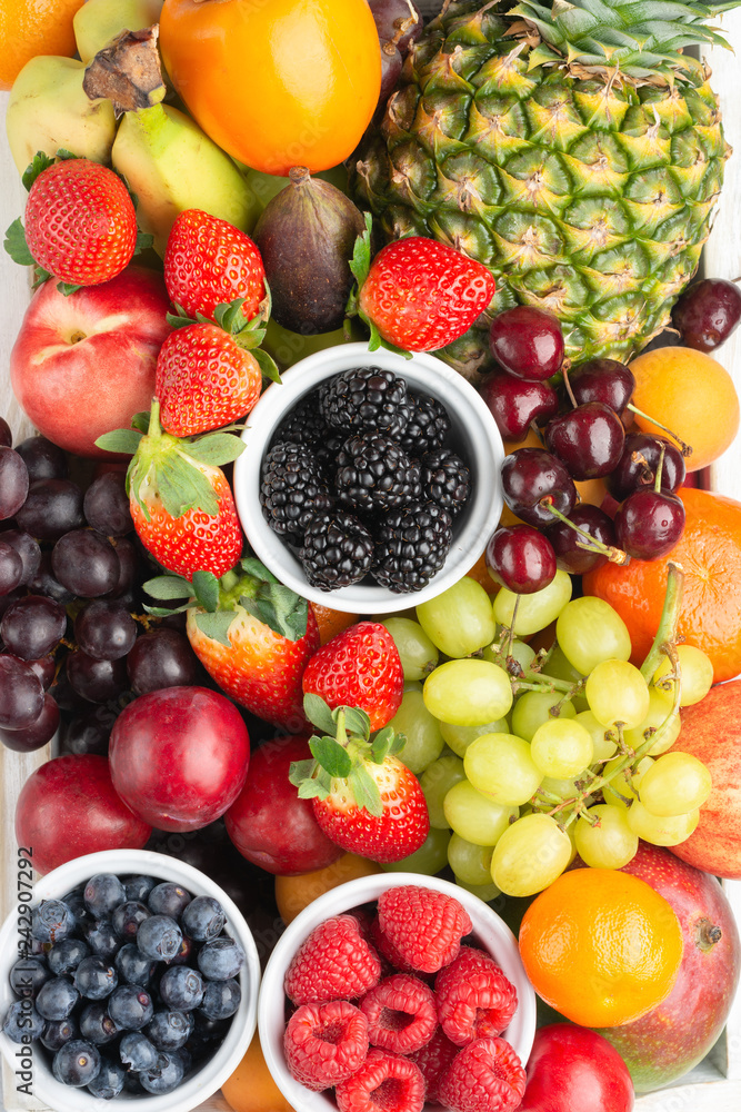 Rainbow fruits background Rainbow fruits background