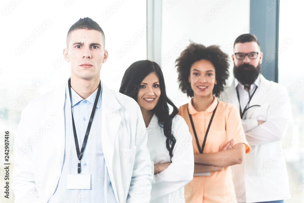 Team of doctors posing Team of doctors posing
