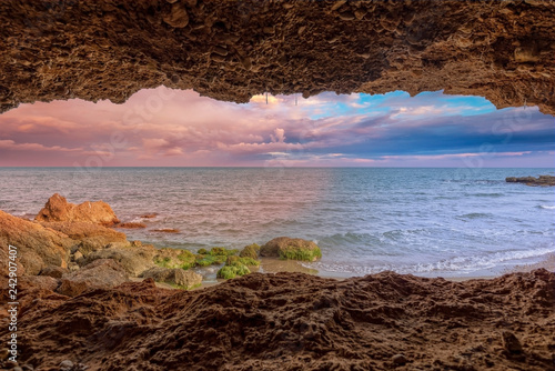 The Mediterranean coast a sunny day in Alcocebre photo