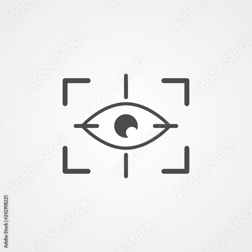 Eye focus vector icon sign symbol