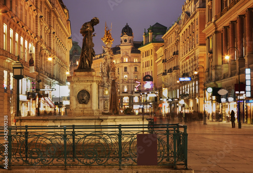 Saints Joseph fountain on Graben street in Vienna. Austria