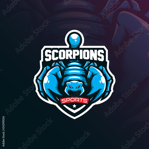scorpion mascot logo design vector with modern illustration concept style for badge, emblem and t shirt printing. angry scorpion illustration.