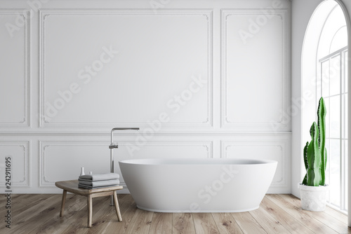 White bathroom interior  tub