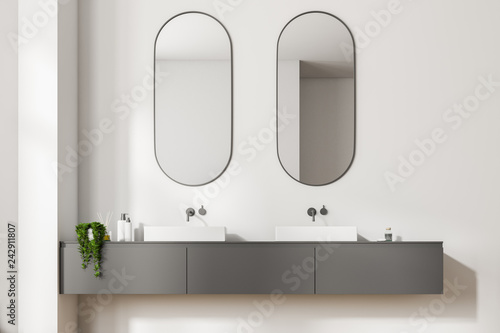 White double bathroom sink