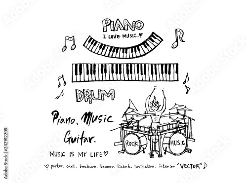 음악회 포스터 / 손으로 그린 음악 일러스트