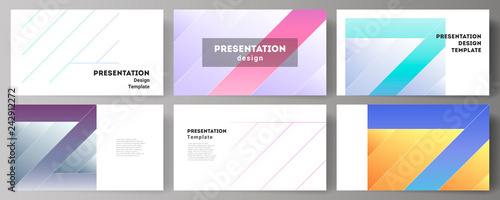 The minimalistic abstract vector illustration of the editable layout of the presentation slides design business templates. Creative modern cover concept, colorful background.