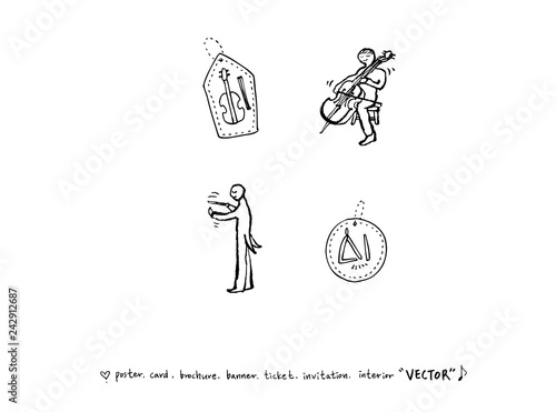 음악회 포스터 / 손으로 그린 음악 일러스트