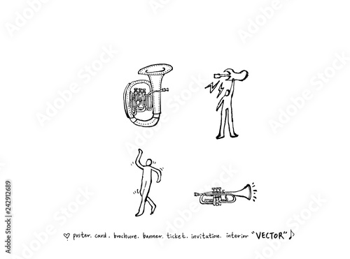 음악회 포스터 / 손으로 그린 음악 일러스트