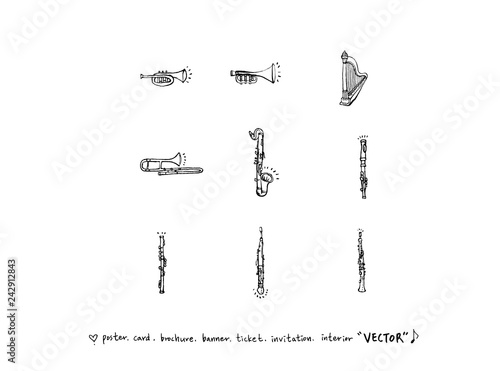 음악회 포스터 / 손으로 그린 음악 일러스트