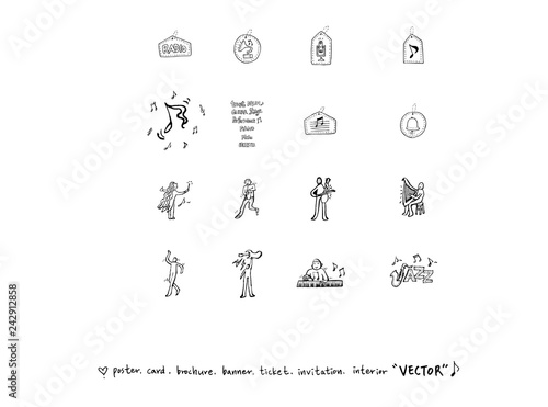 음악회 포스터 / 손으로 그린 음악 일러스트