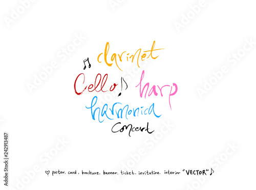 음악회 포스터 / 손으로 그린 음악 일러스트