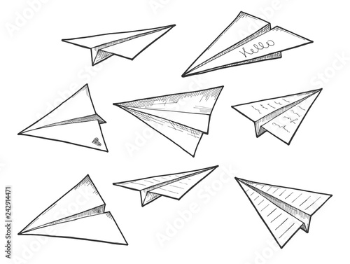paper air planes set