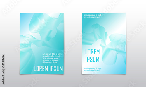 Cover set abstract design. Liquid wave background. Flow shapes vector.