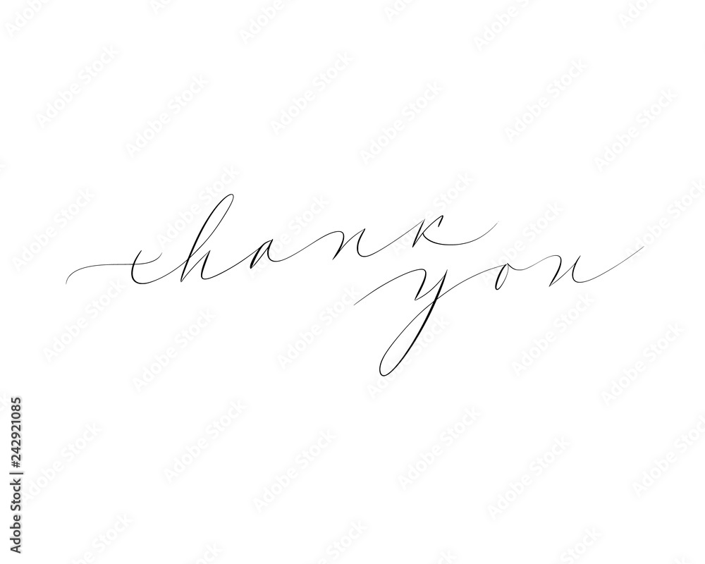 Thank You Calligraphy Stock Vector | Adobe Stock