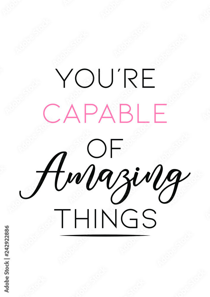 Fototapeta premium Life quote with typography, handwritten letters in vector. Wall art, room wall decor for everybody.