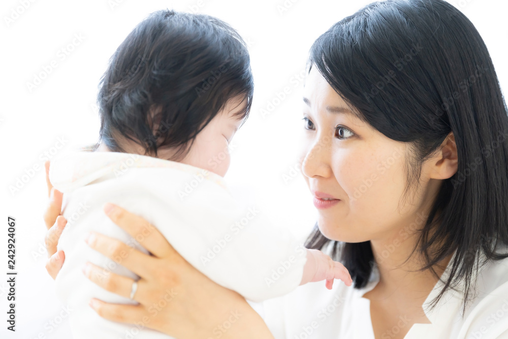 portrait of young mother and baby relaxing portrait of young mother and baby relaxing