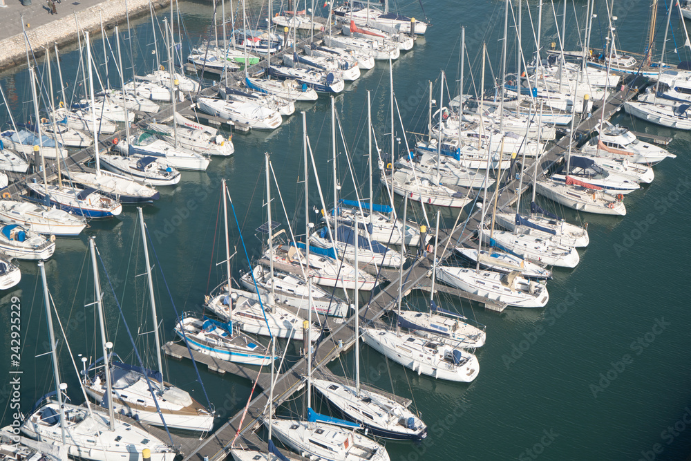 harbor with small boats