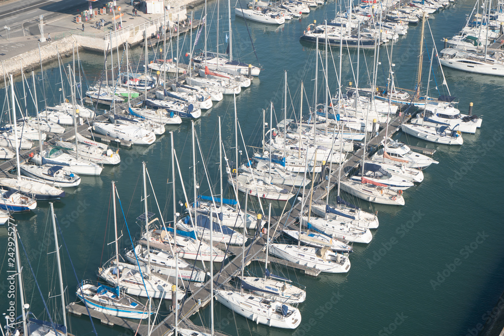 harbor with small boats