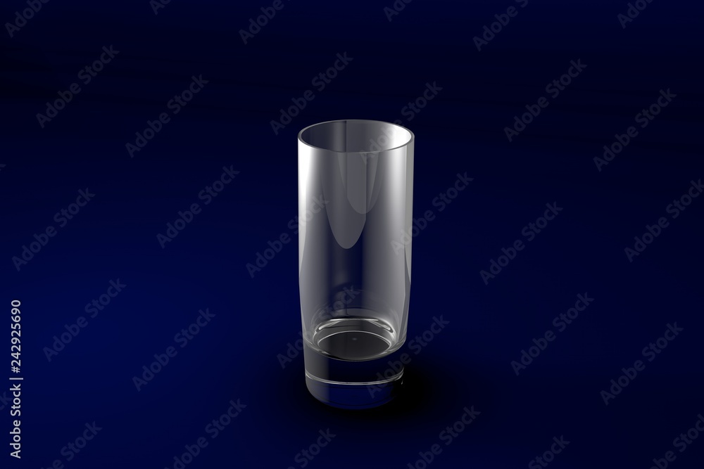3D illustration of strong cocktails collins glass on dark blue design background - drinking glass render 3D illustration of strong cocktails collins glass on dark blue design background - drinking glass render