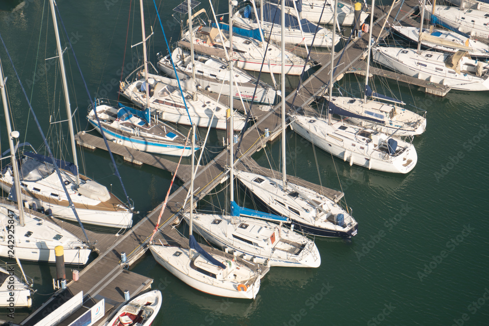 harbor with small boats