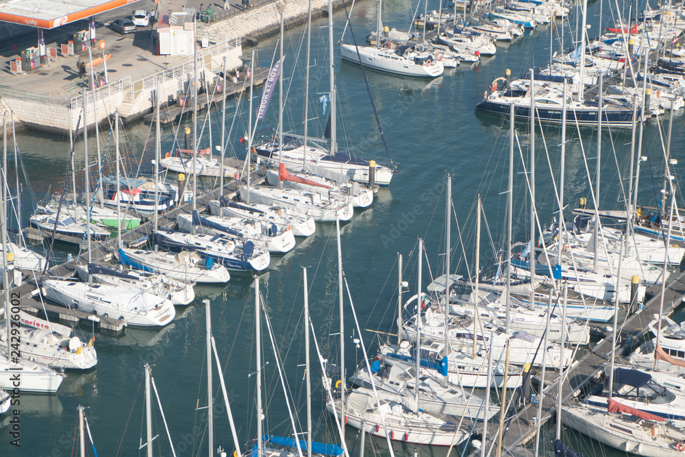 harbor with small boats
