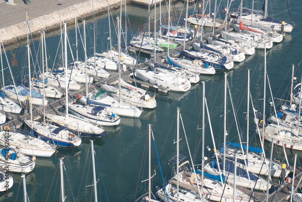 harbor with small boats