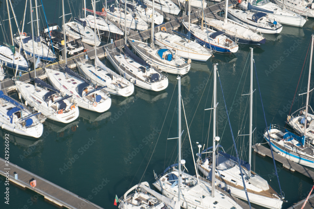 harbor with small boats