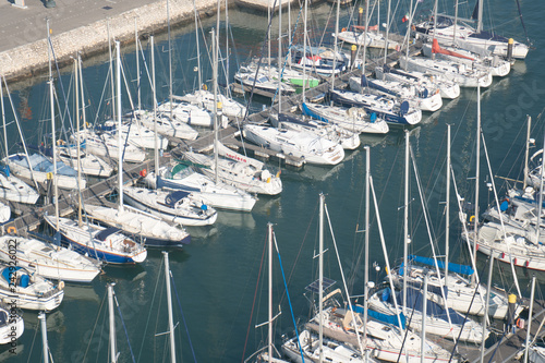 Obraz na płótnie harbor with small boats w salonie