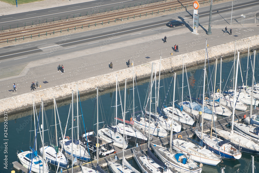 harbor with small boats