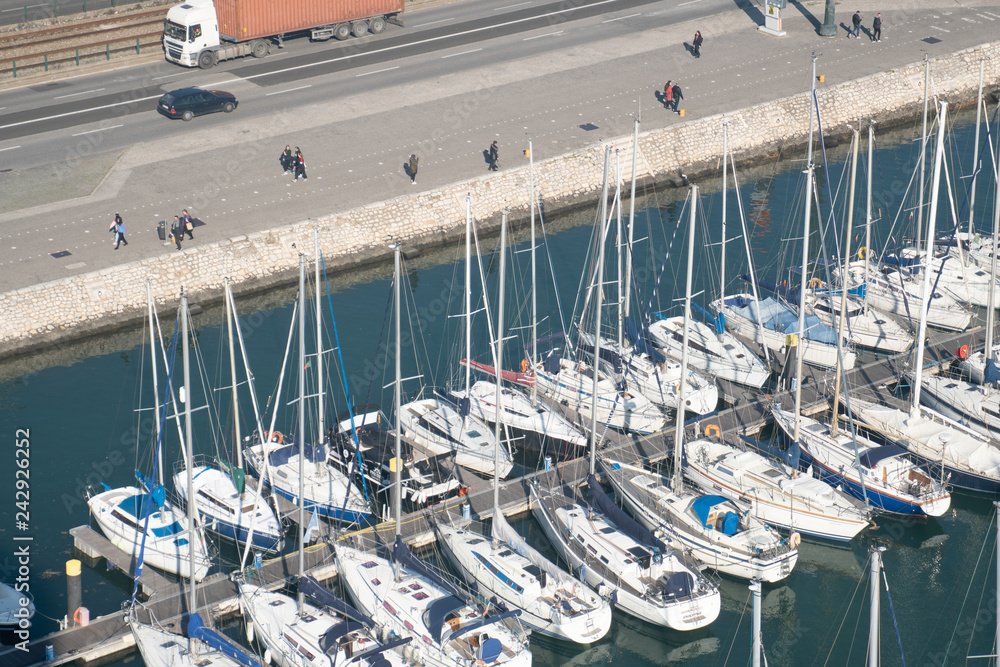harbor with small boats
