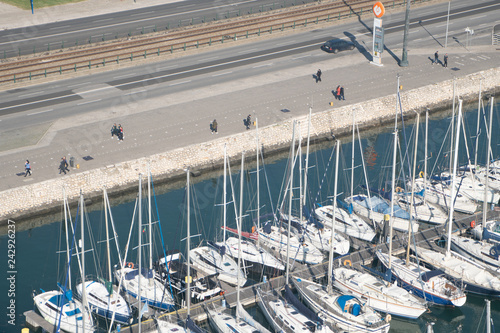 Obraz na płótnie harbor with small boats w salonie