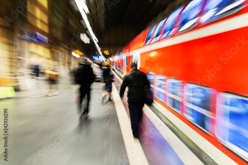 scene at a train station with zoom effect