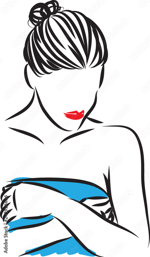 skin care woman pretty vector illustration