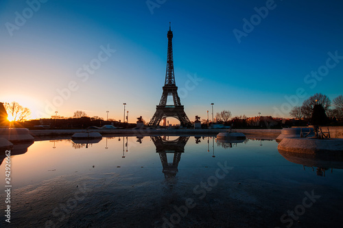 Sunrise over Eiffel tower, Paris, France © Inna
