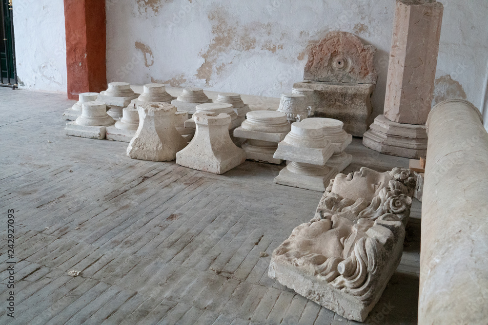 broken clay pillar base