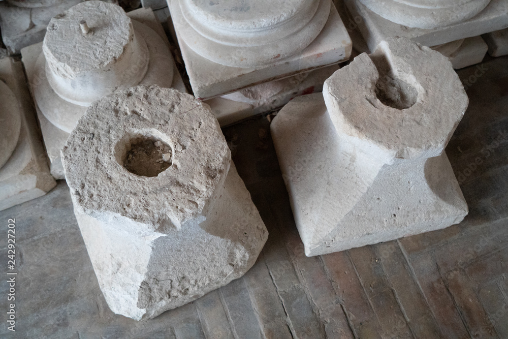 broken clay pillar base