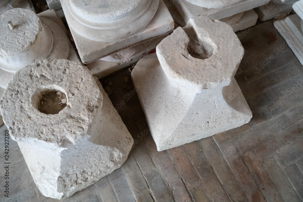 broken clay pillar base