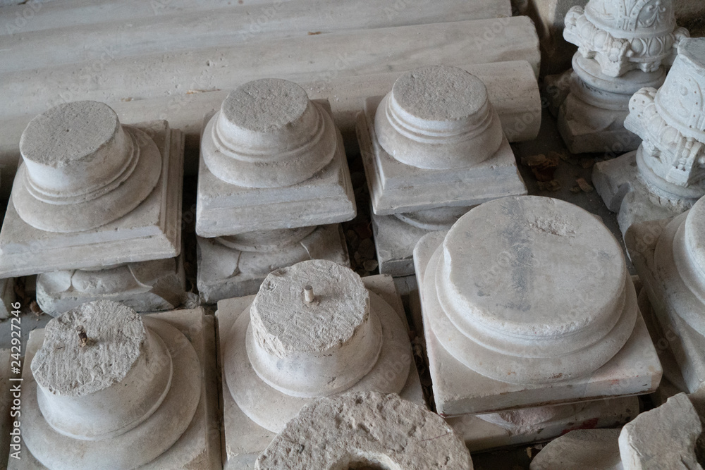 broken clay pillar base