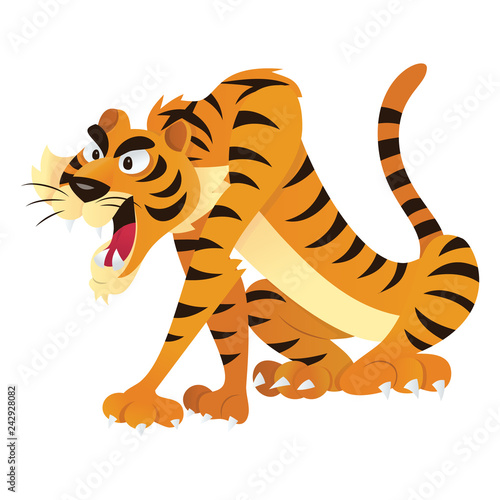 Agitated Cartoon Tiger