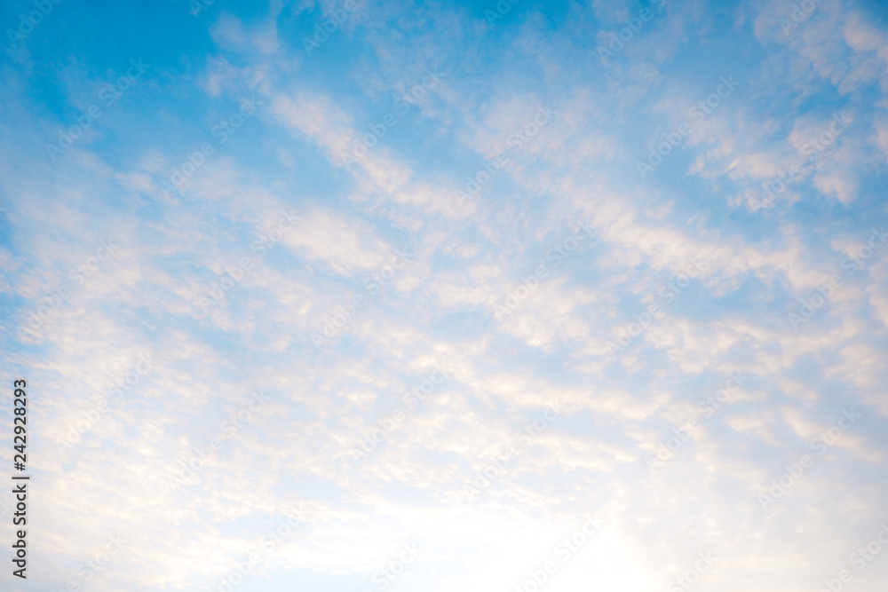 Beautiful white clouds with blue sky.Color shade gradient from white to blue for background wallpaper.; Beautiful white clouds with blue sky.Color shade gradient from white to blue for background wallpaper.;
