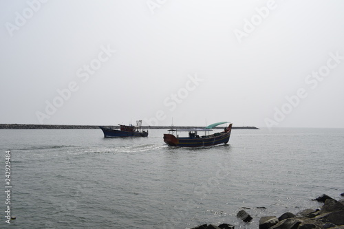 fishing boat at sunset