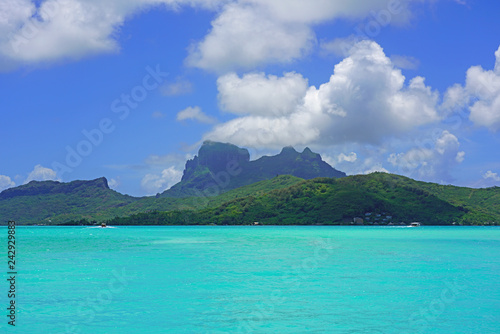 View of the Mont Otemanu mountain and lagoon in Bora Bora, French Polynesia, South Pacific