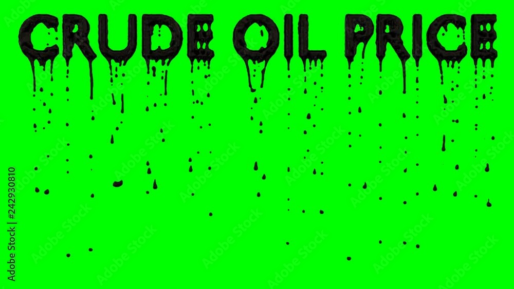 Animated dripping a lot of oil or black oil paint from all caps text
