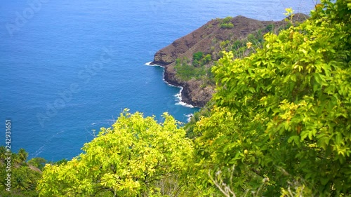 Ocean coastline volcanic mountains Anaho Nuku Hiva Marquesas photo