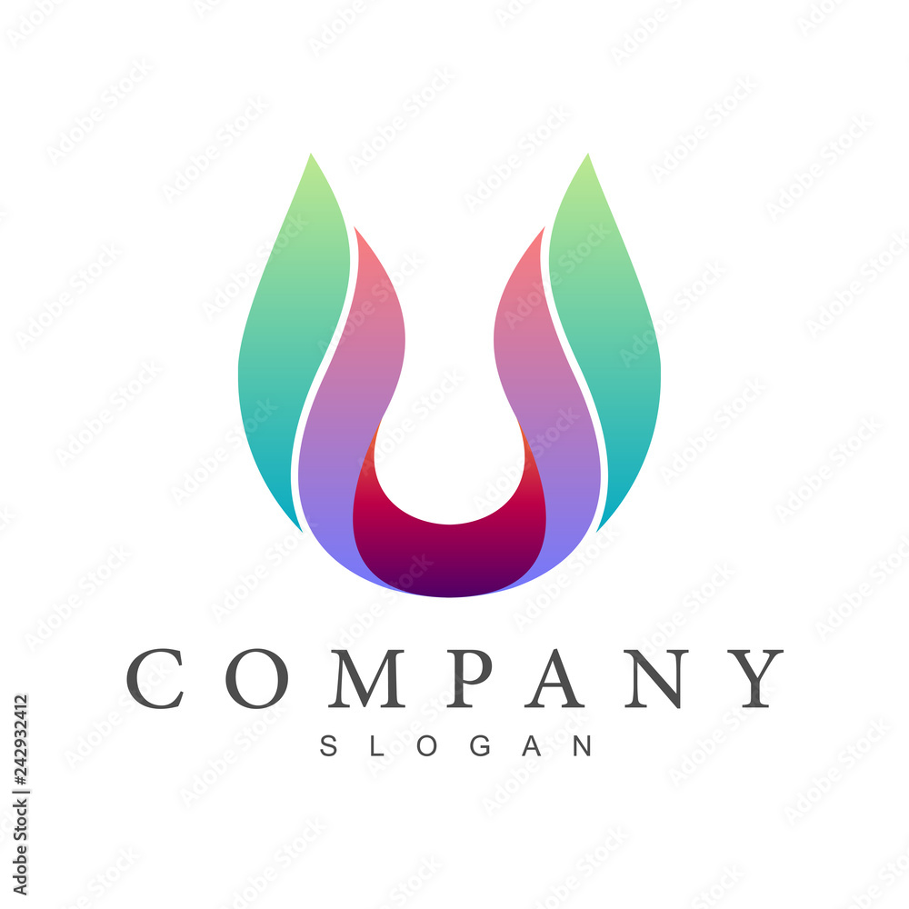 letter u logo design, nature and health care symbol letter u logo design, nature and health care symbol