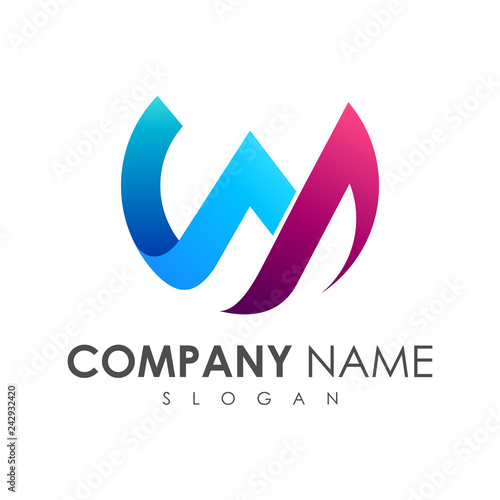 Letter w company logo Royalty Free Vector Image